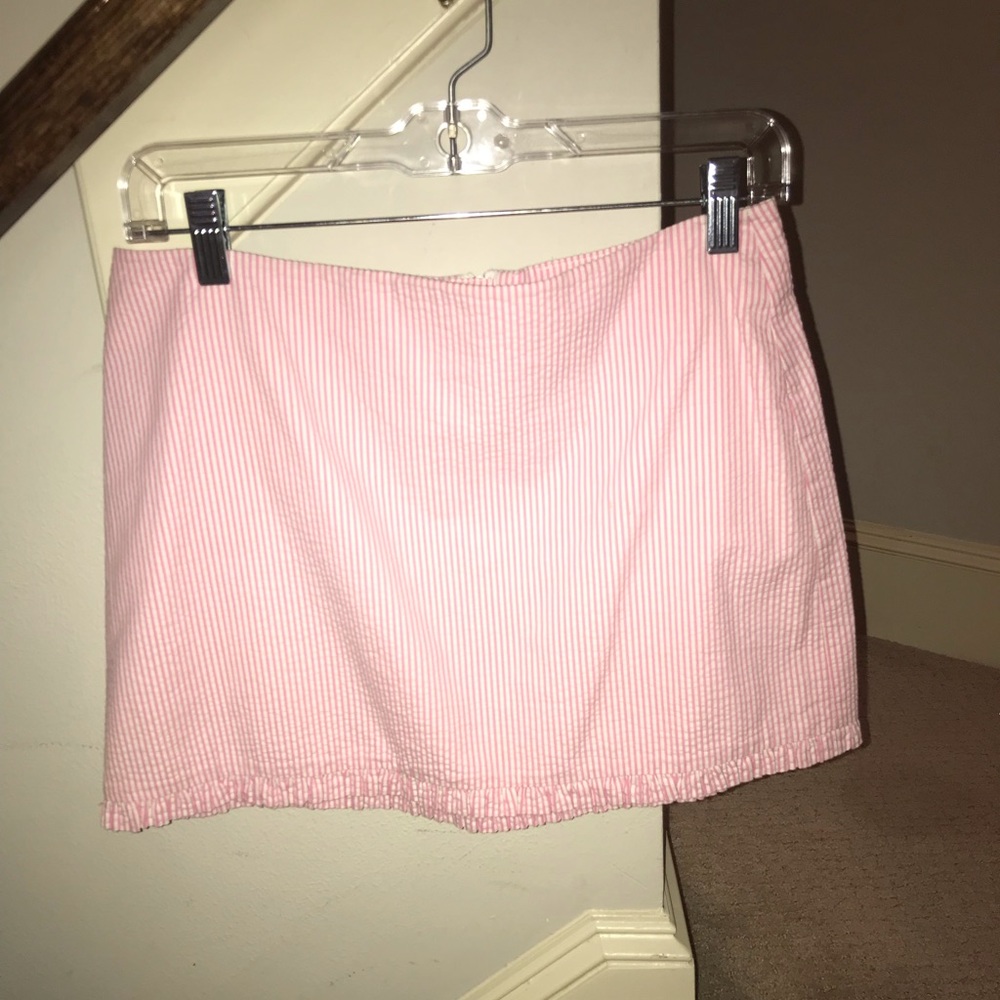 Lilly Pulitzer pink seer sucker mini skirt